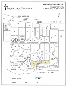Map with location of the Stations of the Cross